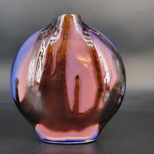 Art Pottery Pillow Vase with Molded Pine Cone / Foliage Design and Loop Handle — listing 2