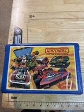 Vintage 1971 Matchbox Carry Case with 24-Car Blue Plastic Tray Inserts