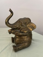 Figural Cast Metal Elephant Trinket/Soap Dish with Raised Trunk Heavy and dense — listing 3