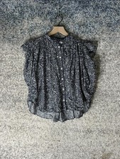 Madewell Floral Metallic Peasant Top, Size M — listing 2