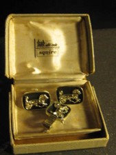Squire Vintage Men's Gold-Tone Cufflinks and Tie Clip Set in Original Box — listing 2