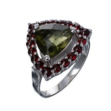 Antique Bohemian Garnet & Seed Pearl Floral Cluster Ring — listing 2