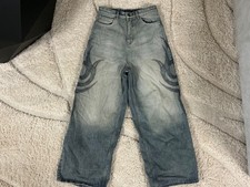 Balenciaga Baggy Wide-Leg Jeans, Dark Wash, Distressed Hem — listing 5