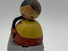 Vintage Japanese Creative Kokeshi Wood Doll with Red Bow, 7.5 inches — listing 5