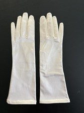 Vintage Chartreuse Satin Wrist-Length Gloves (Single Glove Shown) — listing 6