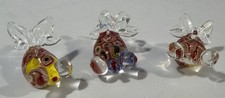 Hand-Blown Art Glass Bowl with Encased Red Goldfish Figures No mark at all — listing 2
