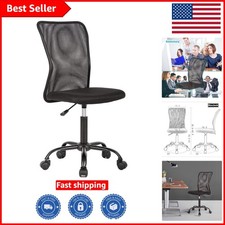Mesh-Back Office Task Chair with White Frame and Blue Upholstery — listing 5