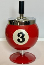 Vintage Spinning Push-Down Ashtray with Chrome Body and Faux Leather Band — listing 2