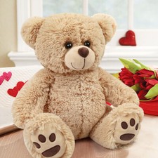 Brown Plush Teddy Bear with Sheer Brown Ribbon Bow — listing 5