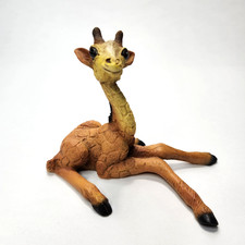 Sitting Giraffe Figurine in Gold Metallic Finish with Whitewash Accents, 10 inch — listing 5