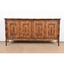 Mid-Century Neoclassical Fruitwood Bedroom Set (Tall Chest, Two-Tier Nightstand, Dresser with Mirror) — listing 4