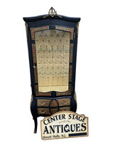Louis XV Style Serpentine Glass Curio Display Cabinet with Cabriole Legs