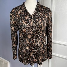 sequin blouse Black Sequin Long Sleeve Button-Down Shirt — listing 5