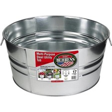 Vintage Galvanized Round Wash Tub with Side Handles — listing 4