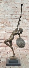 Art Deco Chrome Figural Nude Woman Pedestal Compote with Reticulated Grapevine Bowl — listing 5