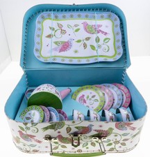 Children's Tin Litho Toy Tea / Dinner Plate Set in Gift Box — listing 3