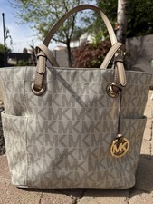 Michael Kors Jet Set Travel Double Pocket Tote Black Signature — listing 6