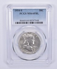 1954-S Franklin Half Dollar, 90% Silver US Coin — listing 5
