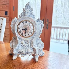 Vintage Lanshire Ornate Baroque-Style Electric Mantel Clock with Original Hang Tag, Scrolled Rococo Case — listing 3