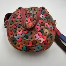 Amerileather Multicolor Patchwork Leather Crossbody Bag — listing 6