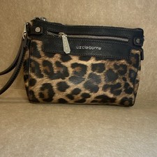 Liz Claiborne Leopard Print & Black Nylon Crossbody Messenger Bag