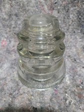 Pair of Vintage Clear Glass Telephone Pole Insulators - Armstrong & Made in USA