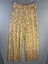 Snakeskin Print Wide-Leg Palazzo Pants with Tie Waist — listing 6