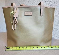 Coach Metro Tote Crossbody in Blue Coated Canvas with Tan Leather Trim — listing 3