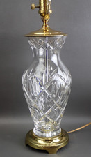 Cut Lead Crystal Table Lamp with Pinwheel Star Pattern and Brass-Tone Fittings — listing 6