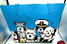 Marc Tetro Sailor Dogs Tote Bag and Matching Wristlet Set - Blue/Yellow, Cruise Collection