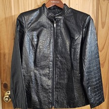 Preston & York Women's Red Genuine Leather Zip Front Jacket, Size L — listing 4