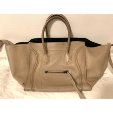 Céline Micro/Mini Luggage Tote in Tricolor Leather (Black, Nude/Beige, Rust Red) — listing 6