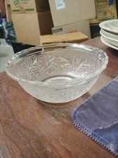 Anchor Hocking Sandwich Glass 6 inch Clear Scalloped Bowl