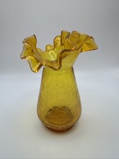 Vintage Amber Crackle Glass Miniature Pitcher / Creamer with Applied Handle — listing 6
