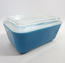 Vintage Pyrex 502-B Blue Refrigerator Dish with Ribbed Glass Lid — listing 5