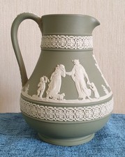 Wedgwood Sage Green Jasperware Footed Vase with Classical Figures, 14cm — listing 5