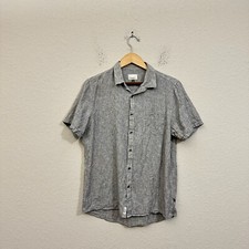 Civil Society Men's Linen-Blend Striped Button-Up Shirt, Size XL