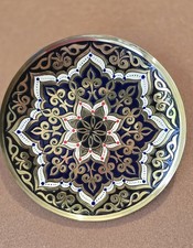 Pair of Hand-Painted Uzbek Terracotta Decorative Wall Plates - Samarkand & Khiva Architectural Scenes — listing 2