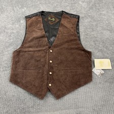 Scully Men's Brown Leather Western Snap-Front Vest, Size 4XT (New with Tags) — listing 6
