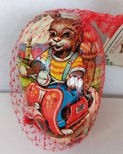 Hand-Painted Papier-Mâché Lacquered Egg Trinket Box with Rooster & Hen Motif — listing 4