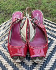 Coach Signature Jacquard Peep-Toe Slingback Wedge Sandals — listing 6