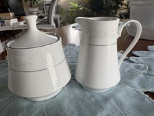 Royal Ivory Czechoslovakia Porcelain Creamer & Covered Sugar Bowl Floral Gilt — listing 4