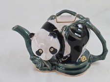 Vintage Figural Panda & Bamboo Ceramic Teapot — listing 2