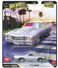 Hot Wheels Chevy El Camino Style Diecast Car with Blue Wheels and Graphics