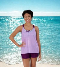 ZeroXPosur Women's Two-Piece Tankini Swimsuit, Seashell Coral, Size XL — listing 4