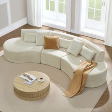 Sectional Couch, Tan Microfiber Upholstery, Multi-Piece Modular L-Shape — listing 6