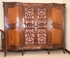 Antique Hand-Carved Two-Door Armoire with Foliate Scrollwork and Bird Motif — listing 5