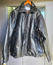 Vintage 1980s Black Patchwork Leather Bomber Jacket, Men's Size XXL