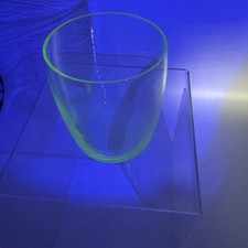 Vintage Green Uranium Glass Optic Panel Tumbler, 4 Inches — listing 6
