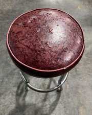 Vintage Mid-Century Swivel Bar Stools with Bucket Seats and Chrome Footrest Set of 4 or more — listing 5